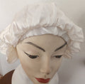 Ivory Ruffled Silk Hair Bonnet