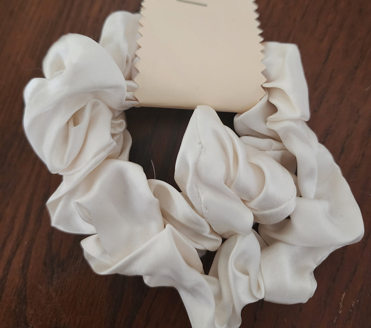Ivory Silk Hair Scrunchie